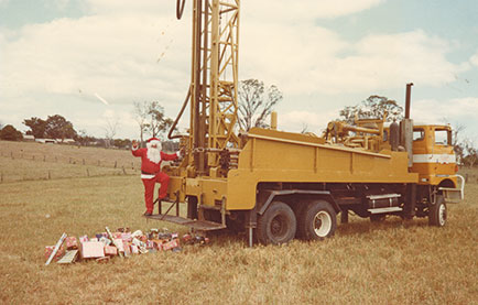 santa on drilling rig in 1981