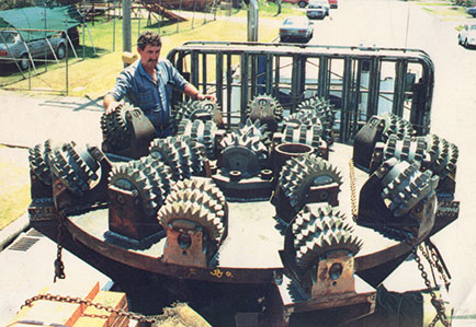 peter with 3 metre drill bit